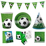 GODAN Children's Soccer Birthday Party Set, 12 People, 58 Pieces - Party Accessories