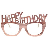 Godan Papierové okuliare happy birthday – ružovo-zlaté 4 ks - Doplnok ku kostýmu