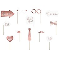 Partydeco Photo accessories - photo corner, rose gold, wedding - mix 12 pcs - Party Accessories