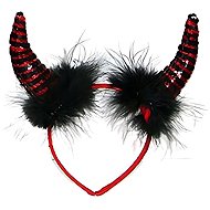 Rappa Devil horns with feathers and sequins - Christmas - Costume Accessory