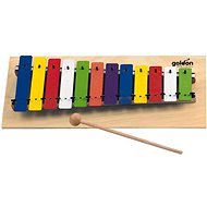 Goldon metallophone 12 coloured stones wooden frame - Percussion