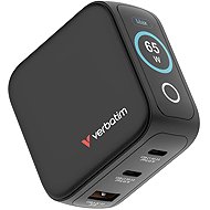 VERBATIM GaN-65D GaN nabíječka 65W s displejem - Wall Charger