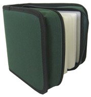 QCP Pouzdro na 64 CD/DVD - NYLON, čtvercové, zelené (green) - -