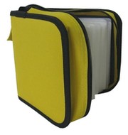 QCP Pouzdro na 64 CD/DVD - NYLON, čtvercové, žluté (yellow) - -
