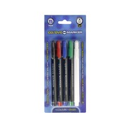 QCP Popisovač na CD / DVD 1,0mm, 4 barvy + zmizík (černá, modrá, červená, zelená) - Marker