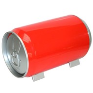 QCP zásobník na stůl, design "PLECHOVKA" pro 60 CD/DVD - červený (red) - -