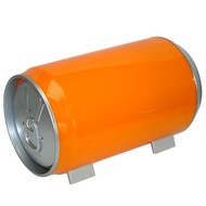 QCP zásobník na stůl, design "PLECHOVKA" pro 60 CD/DVD - oranžový (orange) - -