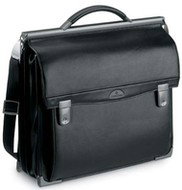 Samsonite CARACTACUS - kožený business case až na 16" notebook, černá (black), pravá kůže, vnitřní r - Carryall