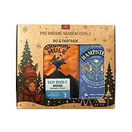 Grumpy Mule Vánoční BIO balíček Arabika mletá káva bez kofeinu 200 g a BIO čaj na dobrou noc 20 ks - Gift Set