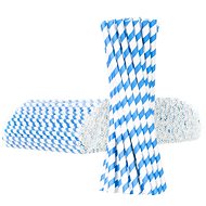 GSG24 Organic paper straws 6 / 205 mm, white and blue, 500 pcs - Straw