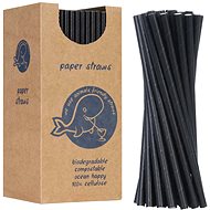 GSG24 Organic paper straws 6 / 205 mm, black, 250 pcs - Straw