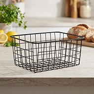 Gastro Basket metal, black, height 80 mm, length 200 mm, width 155 mm - Bread Basket