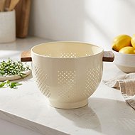 Gastro sieve with wooden handles, diameter 220 mm, white - Colander