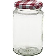 Gastro Set of 6 preserving jars 370 ml, lid decor checkers - Canning Jar