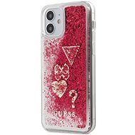 Guess Liquid Glitter Charms for Apple iPhone 12 Mini, Raspberry - Phone Cover