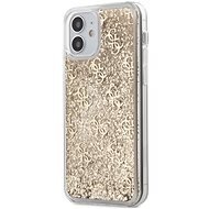 Guess 4G Liquid Glitter - Apple iPhone 12 Mini, Gold - Telefon tok