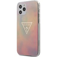 Guess PC/TPU T&D Gold Triangle for Apple iPhone 12/12 Pro, Pink - Phone Cover