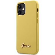 Guess Silicone Metal Logo für Apple iPhone 12 Mini Yellow - Handyhülle