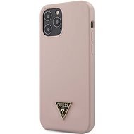 Guess Silicone Metal Triangle Apple iPhone 12 Pro Max Light Pink tok - Telefon tok