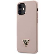 Guess Silicone Metal Triangle für Apple iPhone 12 Mini Light Pink - Handyhülle