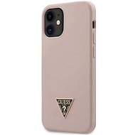 Guess Silicone Metal Triangle for Apple iPhone 12 Mini Light, Pink - Phone Cover