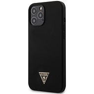 Guess Silicone Metal Triangle for Apple iPhone 12 Pro Max, Black - Phone Cover