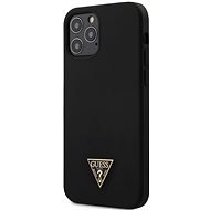 Guess Silicone Metal Triangle Apple iPhone 12/12 Pro Black - Telefon tok