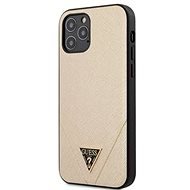 Guess Saffiano V Stitch for Apple iPhone 12 Pro Max, Gold - Phone Cover