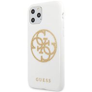 Guess 4G Glitter Circle Back Cover for iPhone 11 Pro Max, White Gold - Phone Cover