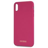 Guess Silicone Gold Logo Pink na iPhone XS Max - Kryt na mobil