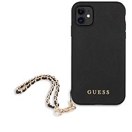 Guess PU Saffiano Gold Chain for Apple iPhone 11 Black - Phone Cover
