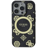 Guess IML 4G Peony MagSafe Back Cover for iPhone 16 Pro Max Black - Phone Cover