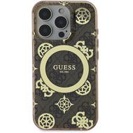 Guess IML 4G Peony MagSafe Back Cover for iPhone 16 Pro Brown - Phone Cover