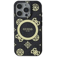Guess IML 4G Peony MagSafe Back Cover for iPhone 16 Pro Black - Phone Cover