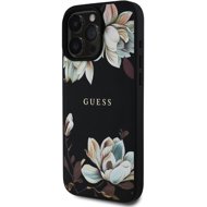 Guess PU Grained Magnolia MagSafe Back Cover for iPhone 16 Pro Max Black - Phone Cover