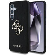 Guess PU Grained 4G Metal Logo Back Cover for Samsung Galaxy S25+ Black - Phone Cover