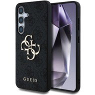 Guess PU 4G Metal Logo Back Cover for Samsung Galaxy S25 Grey - Phone Cover