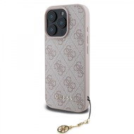 Guess 4G Charm Back Cover for iPhone 16 Pro Tone on Tone Pink - Phone Cover
