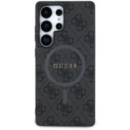 Guess PU Leather 4G Colored Ring MagSafe Back Cover for Samsung Galaxy S25 Ultra Black - Phone Cover