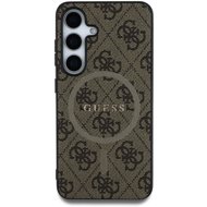 Guess PU Leather 4G Colored Ring MagSafe Back Cover for Samsung Galaxy S25 Brown - Phone Cover