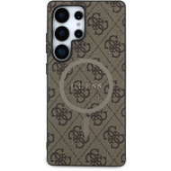 Guess PU Leather 4G Colored Ring MagSafe Back Cover for Samsung Galaxy S25 Ultra Brown - Phone Cover