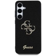 Guess PU Fixed Glitter 4G Metal Logo Back Cover for Samsung Galaxy S25 Black - Phone Cover
