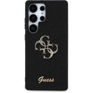 Guess PU Fixed Glitter 4G Metal Logo Back Cover for Samsung Galaxy S25 Ultra Black - Phone Cover