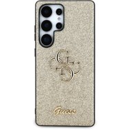 Guess PU Fixed Glitter 4G Metal Logo Back Cover for Samsung Galaxy S25 Ultra Gold - Phone Cover