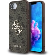 Guess PU 4G Metal Logo Back Cover for iPhone 16e/17e Brown - Phone Cover