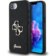 Guess PU Fixed Glitter 4G Metal Logo Back Cover for iPhone 16e/17e Black - Phone Cover