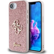 Guess PU Fixed Glitter 4G Metal Logo Back Cover for iPhone 16e/17e Pink - Phone Cover