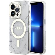 Guess IML Marble MagSafe Back Cover for iPhone 13 Pro White - Phone Cover