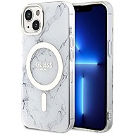 Guess IML Marble MagSafe Zadní Kryt pro iPhone 13 White - Phone Cover