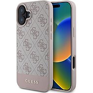 Guess PU 4G Stripe Back Cover for iPhone 16 Pink - Phone Cover